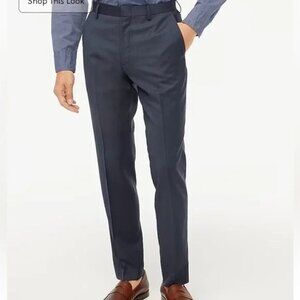NWT FLAWED J.Crew Factory 34x32 Slim-Fit Thompson Worsted Wool Suit Pant Navy